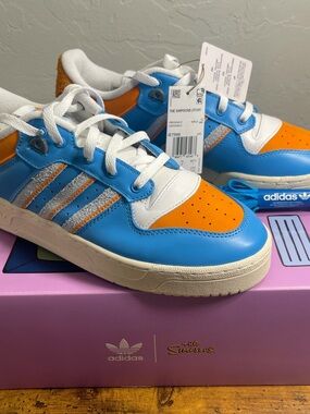 adidas Blue, Orange & White Low-Top Sneakers
